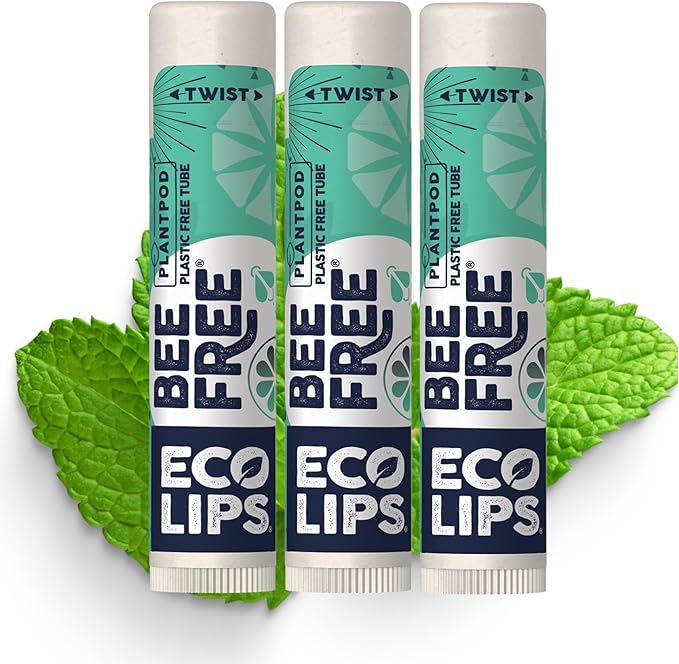 Eco Lips VEGAN LIP BALM SWEET MINT FLAVOR 3 PACK NATURAL BEE FREE WITH CANDELILLA WAX, ORGANIC COCOA BUTTER, COCONUT OIL LIP CARE. SOOTHE & MOISTURIZE DRY, CRACKED AND CHAPPED - MADE IN USA. - Image 5